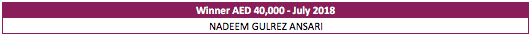 CBI Mabrook AED 40,000 draw winner, July 2018